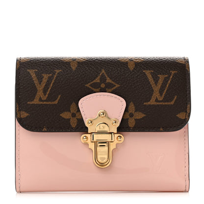 Louis Vuitton Patent Calfskin Monogram Cherrywood Compact Wallet Rose Ballerine 1 of 6