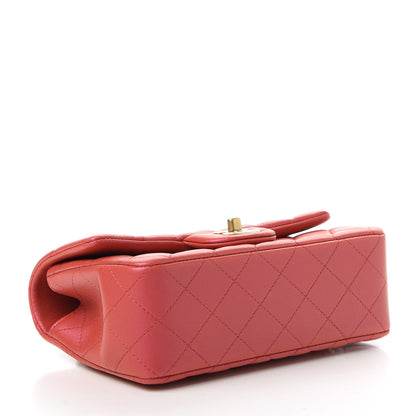 Chanel Iridescent Lambskin Quilted Mini Top Handle Rectangular Flap Red 4 of 11