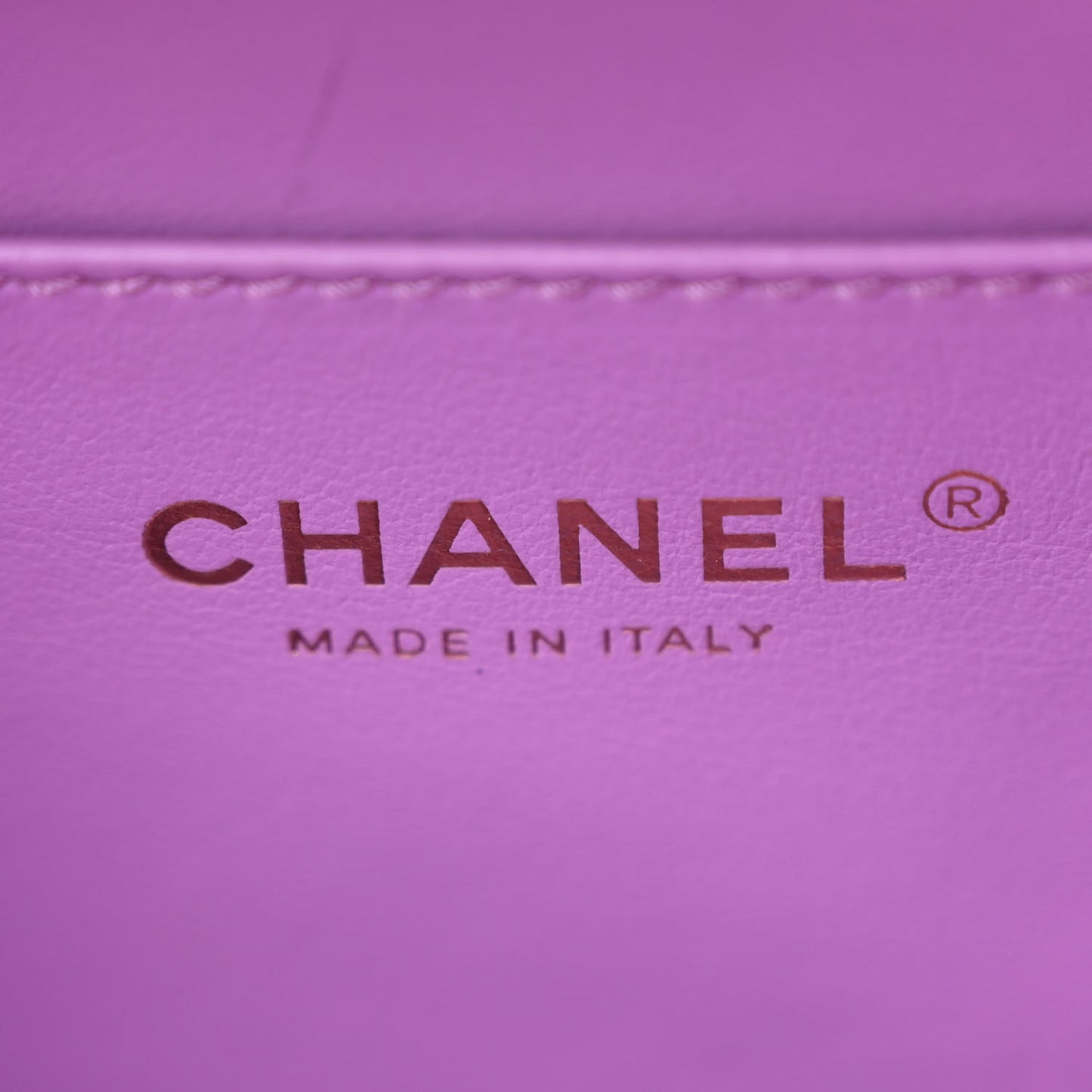 Caviar Quilted CC North South Filigree Vanity Case Purple