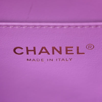 Chanel Caviar Quilted CC North South Filigree Vanity Case Purple 6 of 14