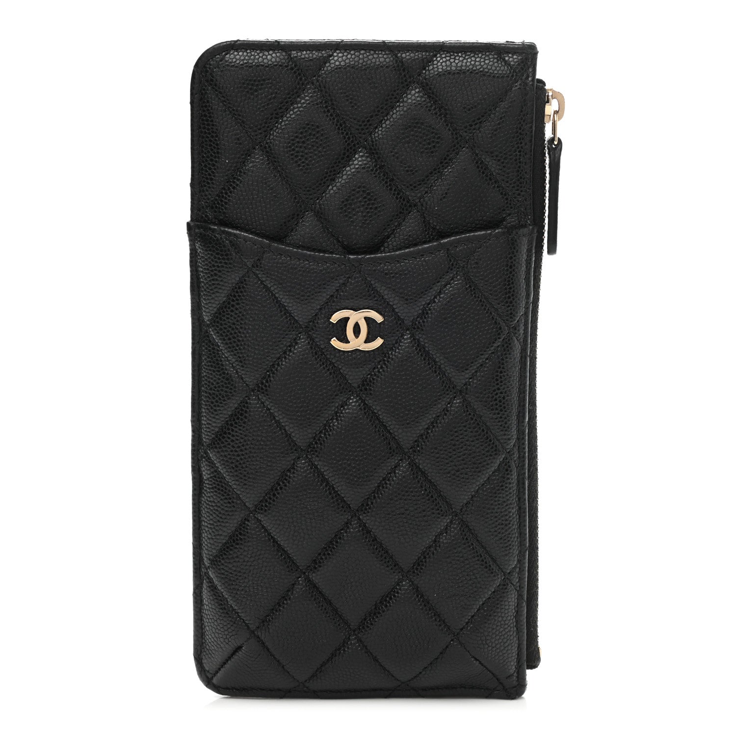 Chanel Caviar Quilted Classic Flat Wallet Pouch Black 1 of 8