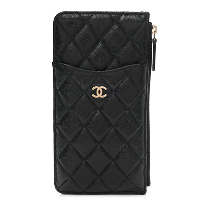 Chanel Caviar Quilted Classic Flat Wallet Pouch Black 1 of 8