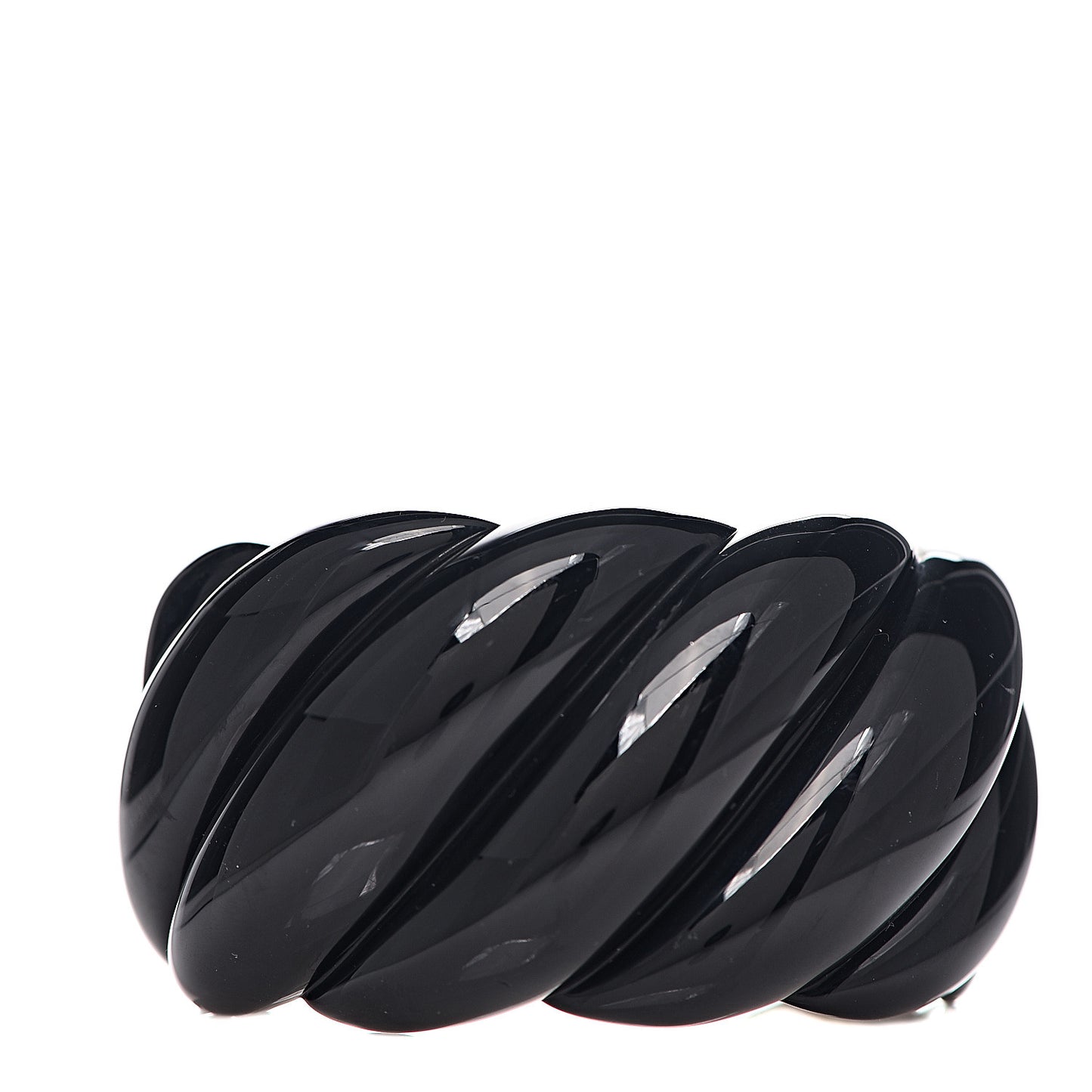 Sterling Silver Vermeil Black Resin Sculpted Cable Cuff Bracelet