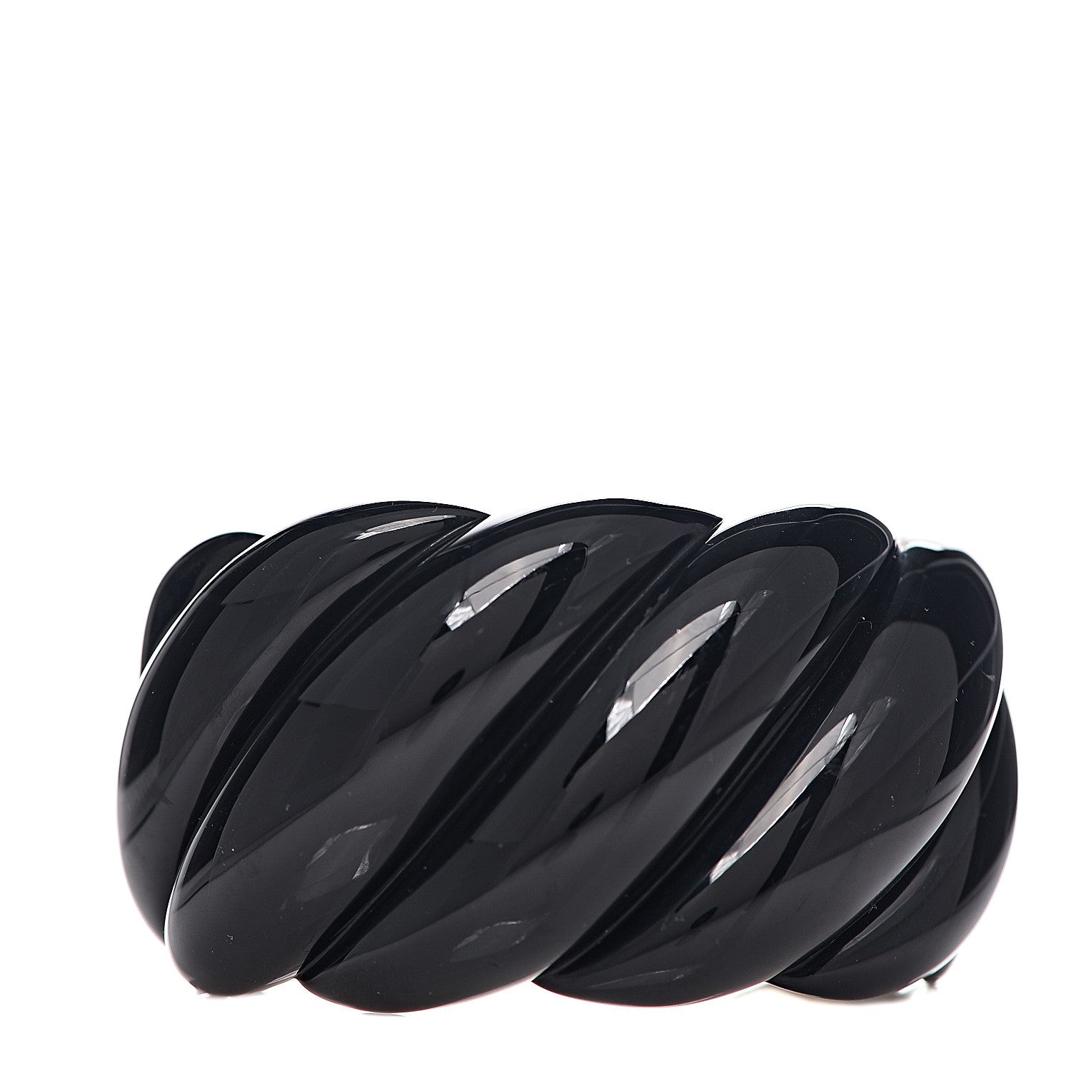 David Yurman Sterling Silver Vermeil Black Resin Sculpted Cable Cuff Bracelet 1 of 4