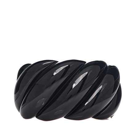 David Yurman Sterling Silver Vermeil Black Resin Sculpted Cable Cuff Bracelet 1 of 4