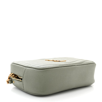 Saint Laurent Grain De Poudre Matelasse Monogram Mini Lou Camera Bag Light Sage 4 of 10