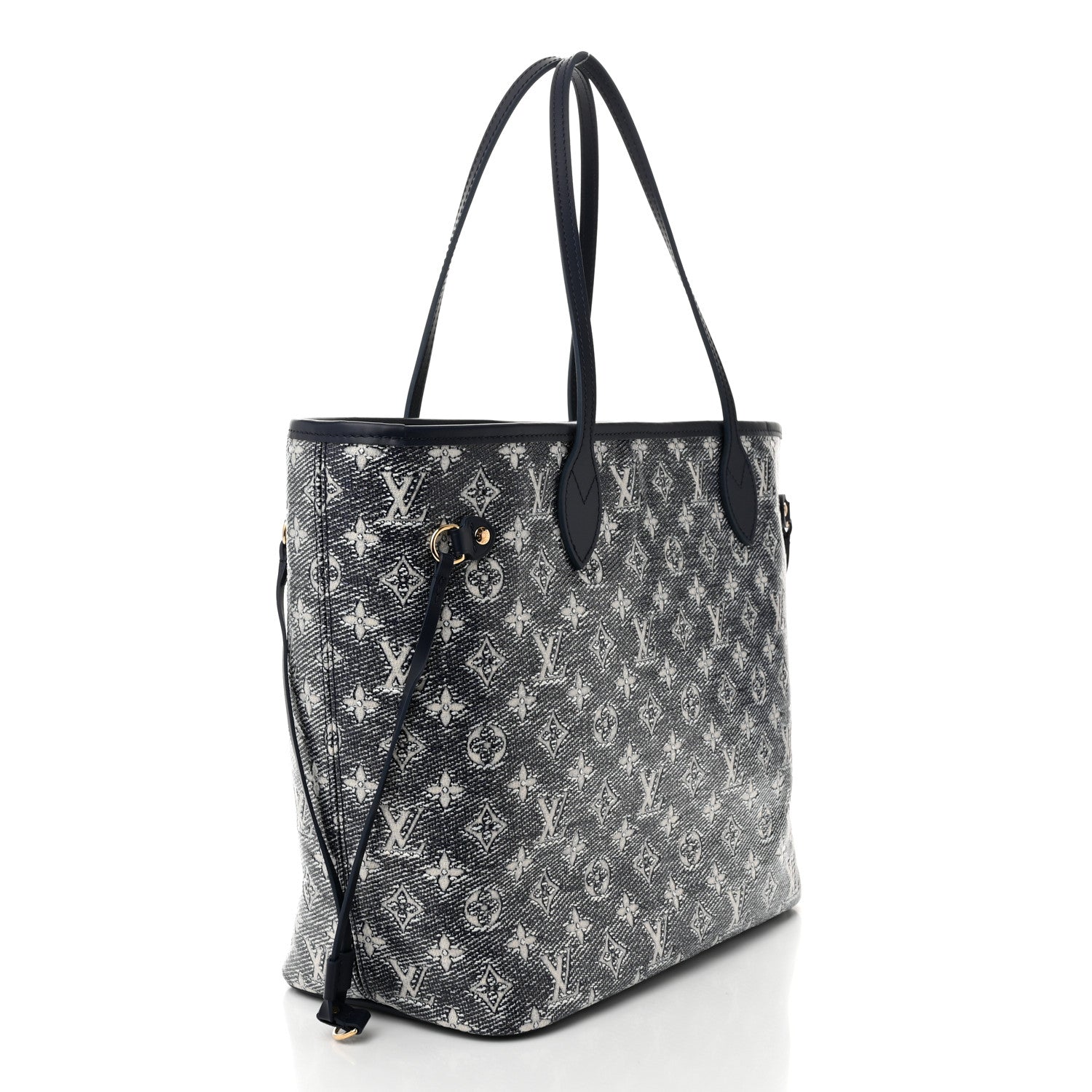 Louis Vuitton Monoglam Neverfull MM Blue 4 of 11