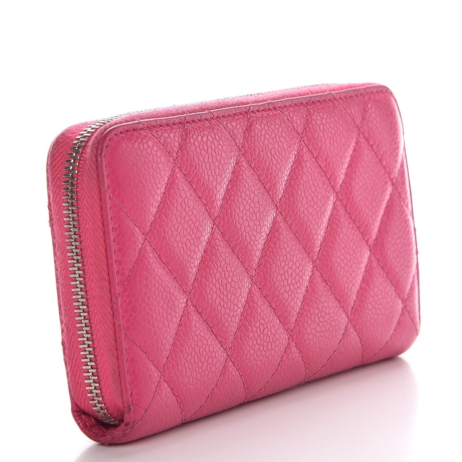Chanel Caviar Quilted Small Zip Around Wallet Pink 3 of 12