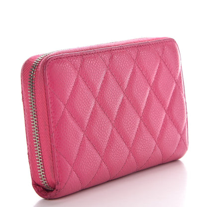 Chanel Caviar Quilted Small Zip Around Wallet Pink 3 of 12