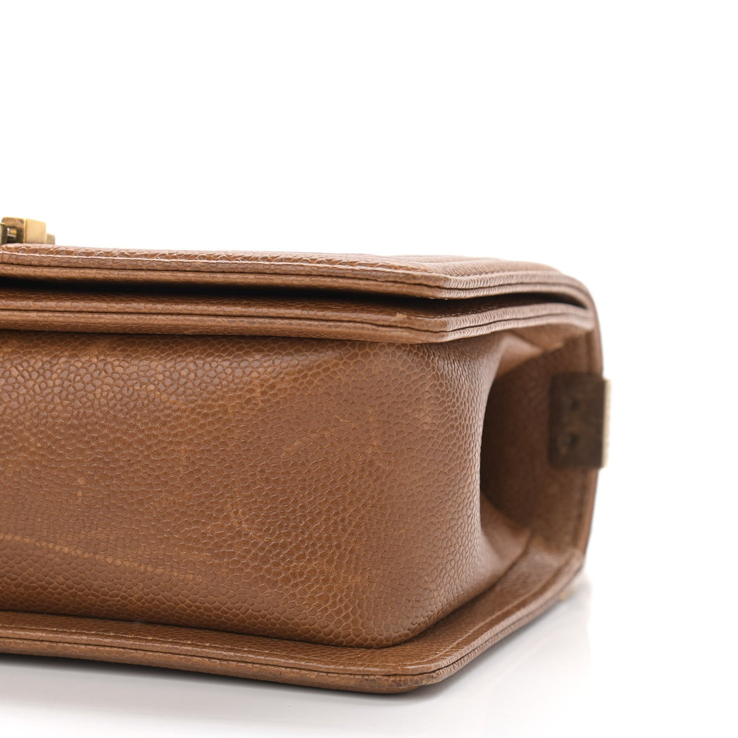 Caviar Quilted Medium Boy Flap Light Brown