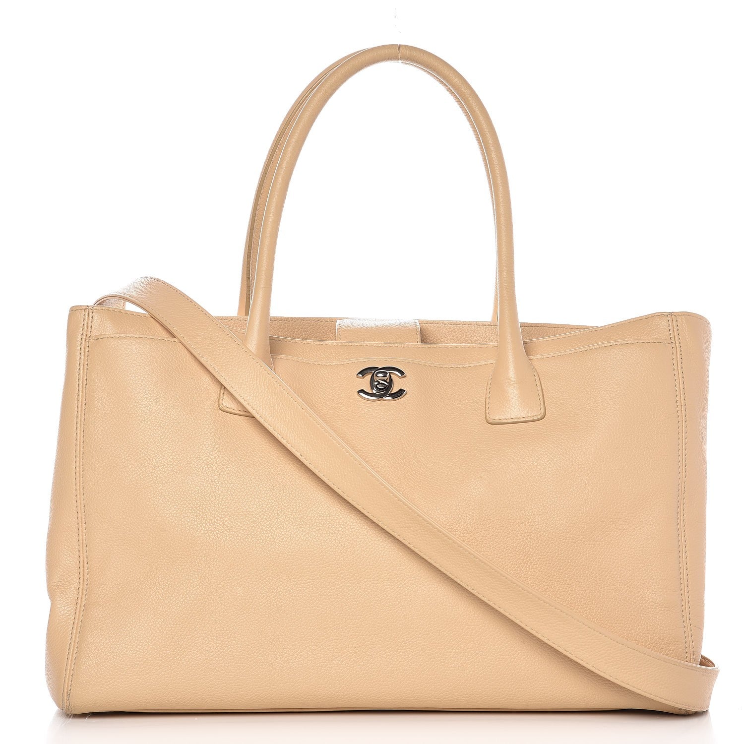 Chanel Calfskin Cerf Executive Shopper Tote Light Beige 1 of 16