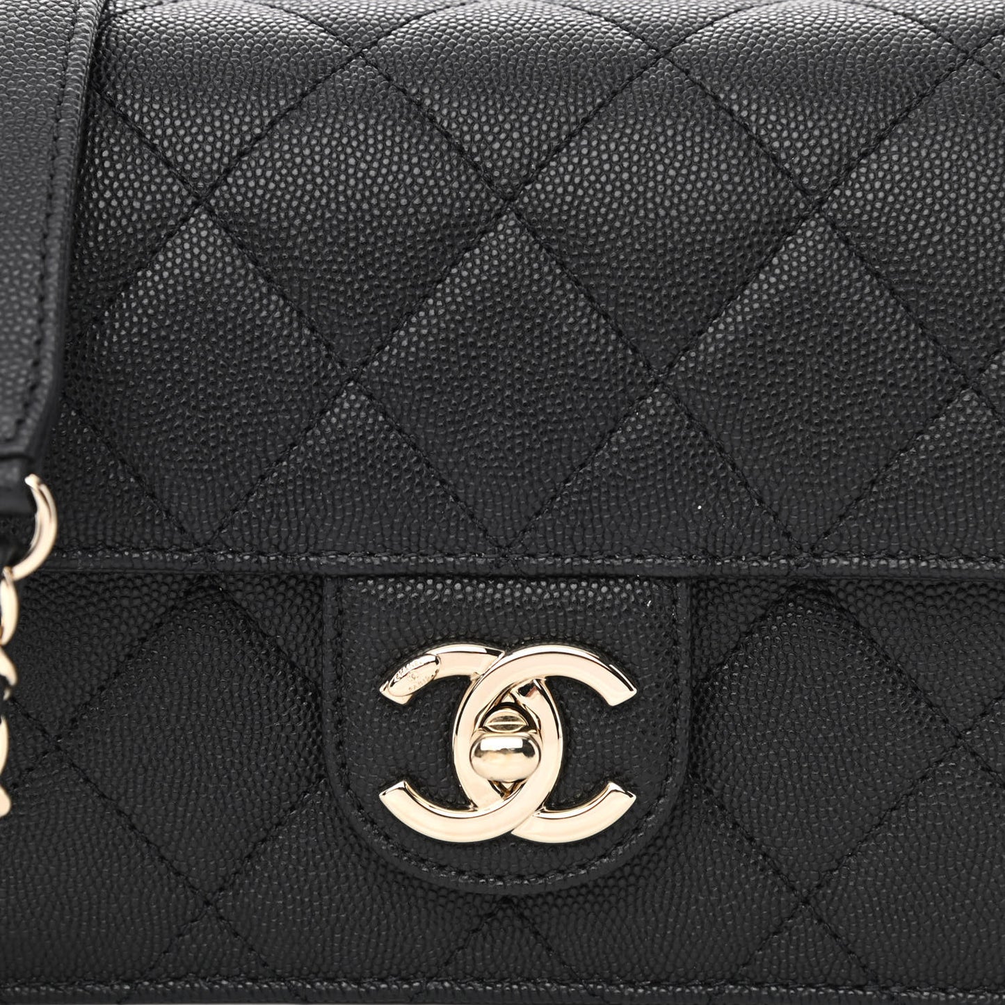 Caviar Quilted Like A Wallet Flap Black
