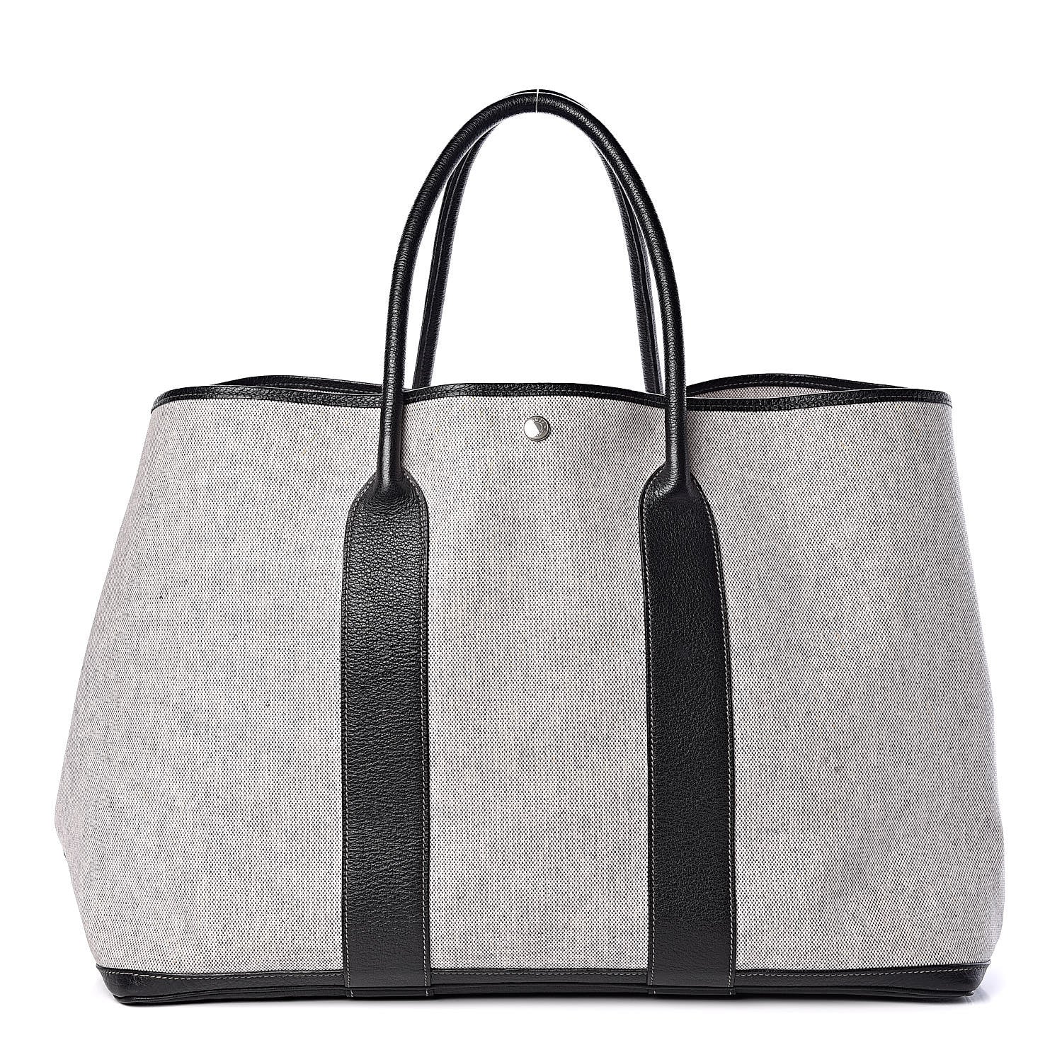 Hermes Buffle Skipper Toile Garden Party 49 GM Black 1 of 10