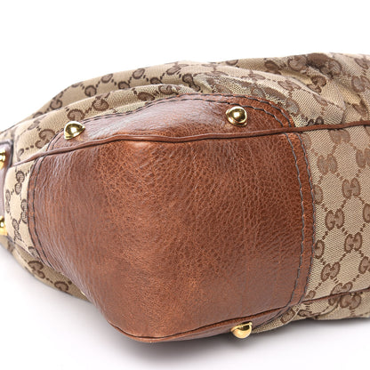 Gucci Monogram Medium Jockey Hobo Brown 8 of 13