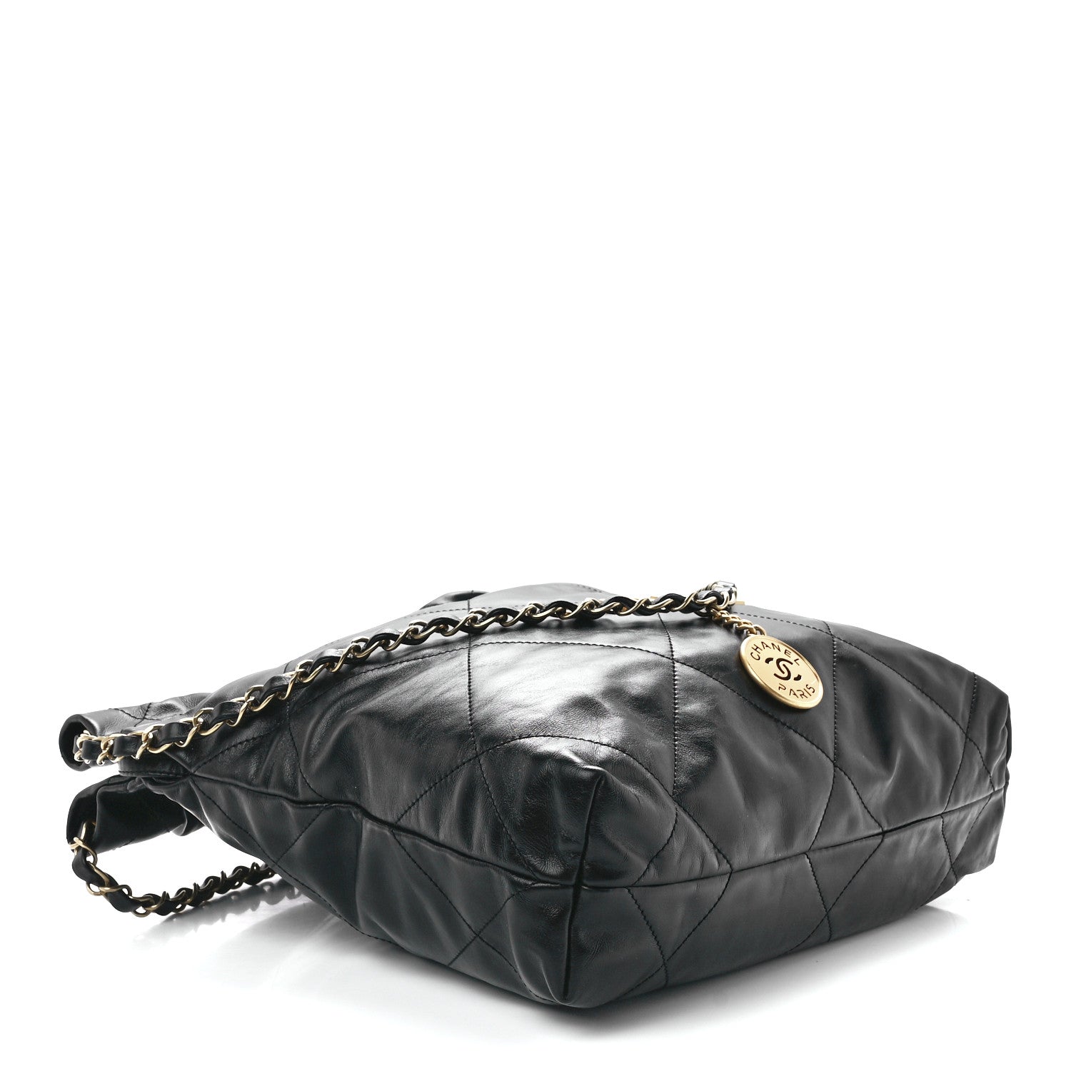 Chanel Shiny Calfskin Quilted Small Chanel 22 Black 5 of 13