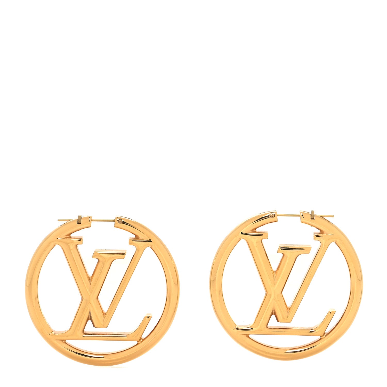 Louis Vuitton Metal Louise Hoop Earrings Gold 1 of 4