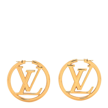 Louis Vuitton Metal Louise Hoop Earrings Gold 1 of 4