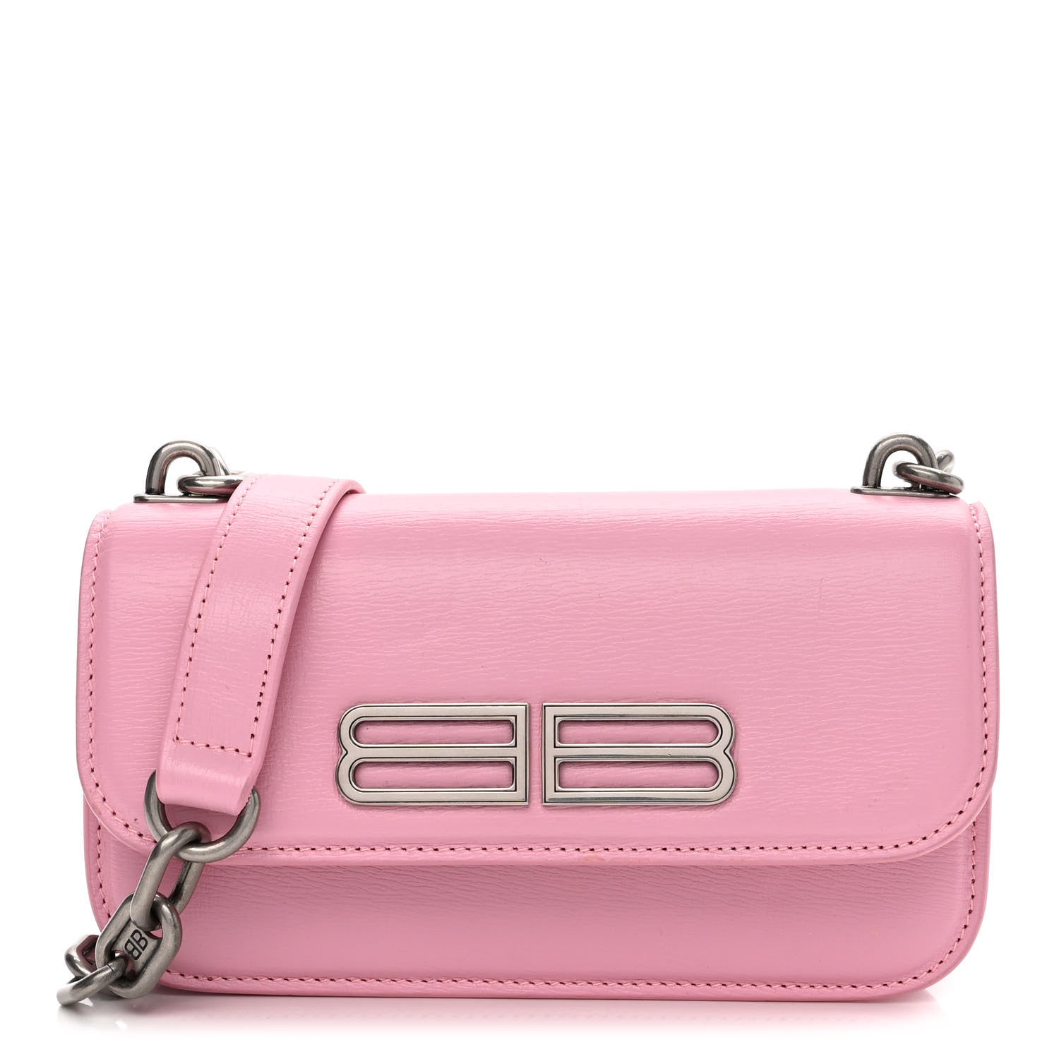 Balenciaga Calfskin Stripe Embossed Gossip Chain Bag XS Candy Pink 1 of 9