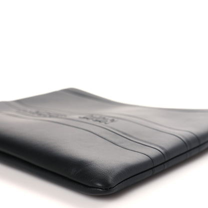 Christian Dior Calfskin Embossed Logo Zip Clutch Black 9 of 9
