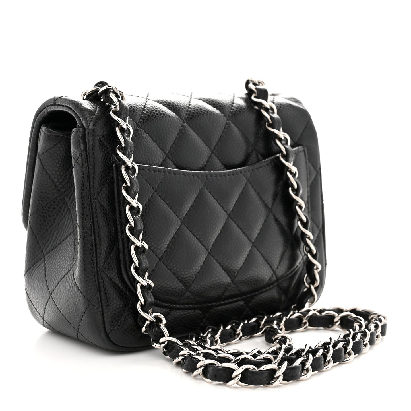 Caviar Quilted Mini Square Flap Black