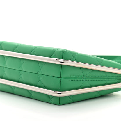 Chanel Quilted Lambskin Metal Bar Clutch Bag Green 6 of 10