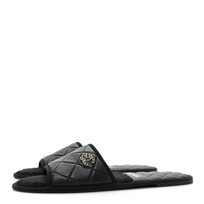 Chanel Lambskin CC Flat Mules XL Black 3 of 8