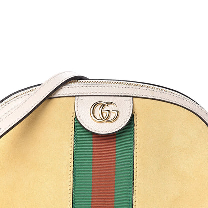 Gucci Suede Calfskin GG Web Small Ophidia Dome Shoulder Bag Burro New Mystic White 10 of 10