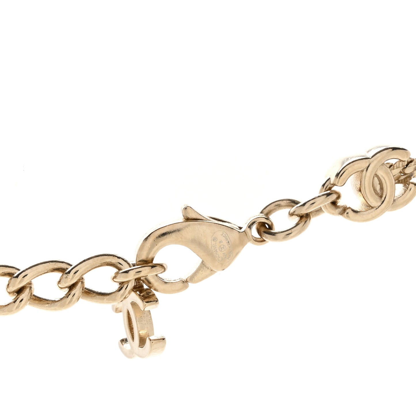 Metal CC Short Chain Necklace Gold