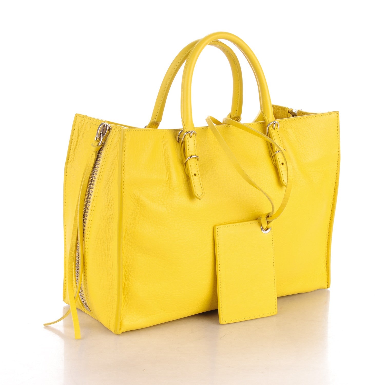 Balenciaga Veau Papier A6 Zip Around Tote Jaune Soleil 3 of 7