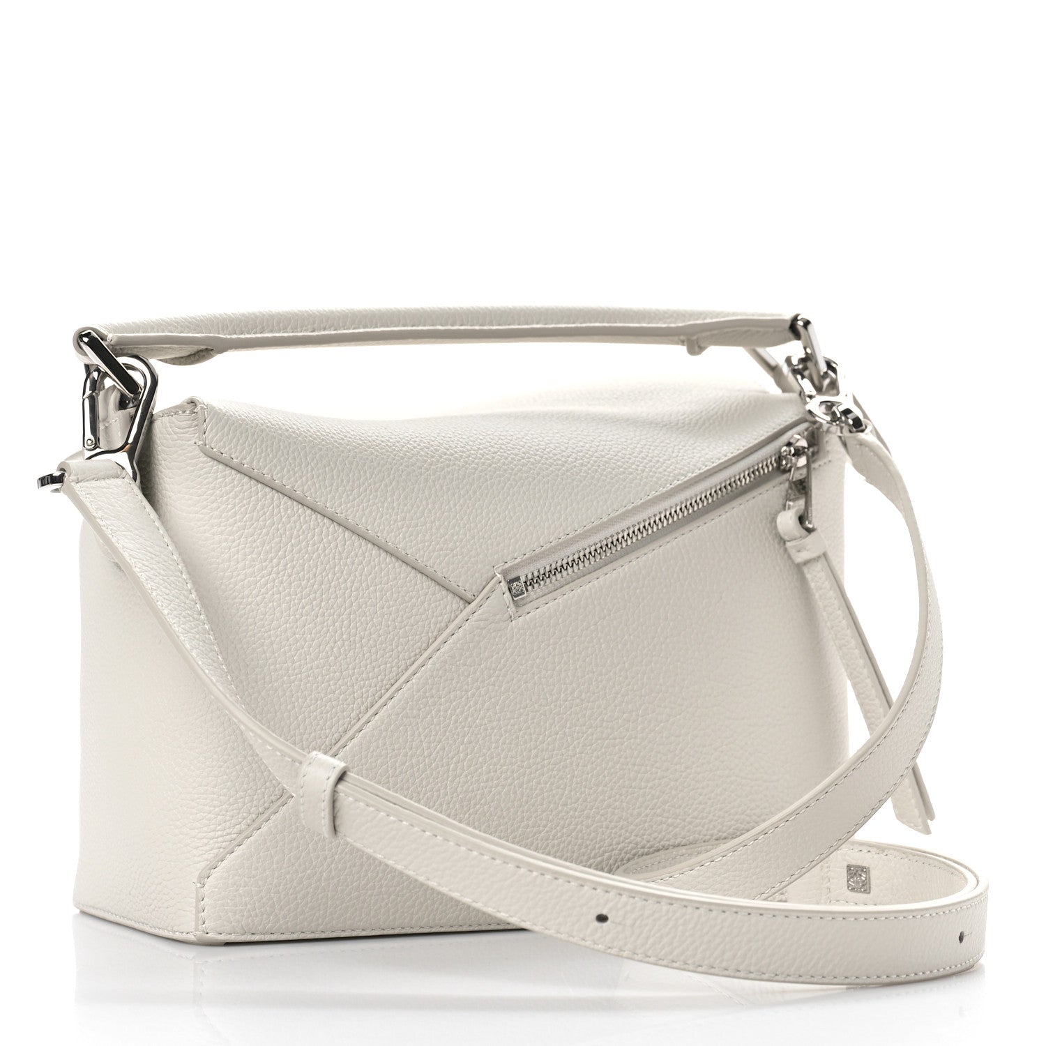 Loewe Soft Grained Calfskin Small Puzzle Edge Bag Soft White 3 of 8