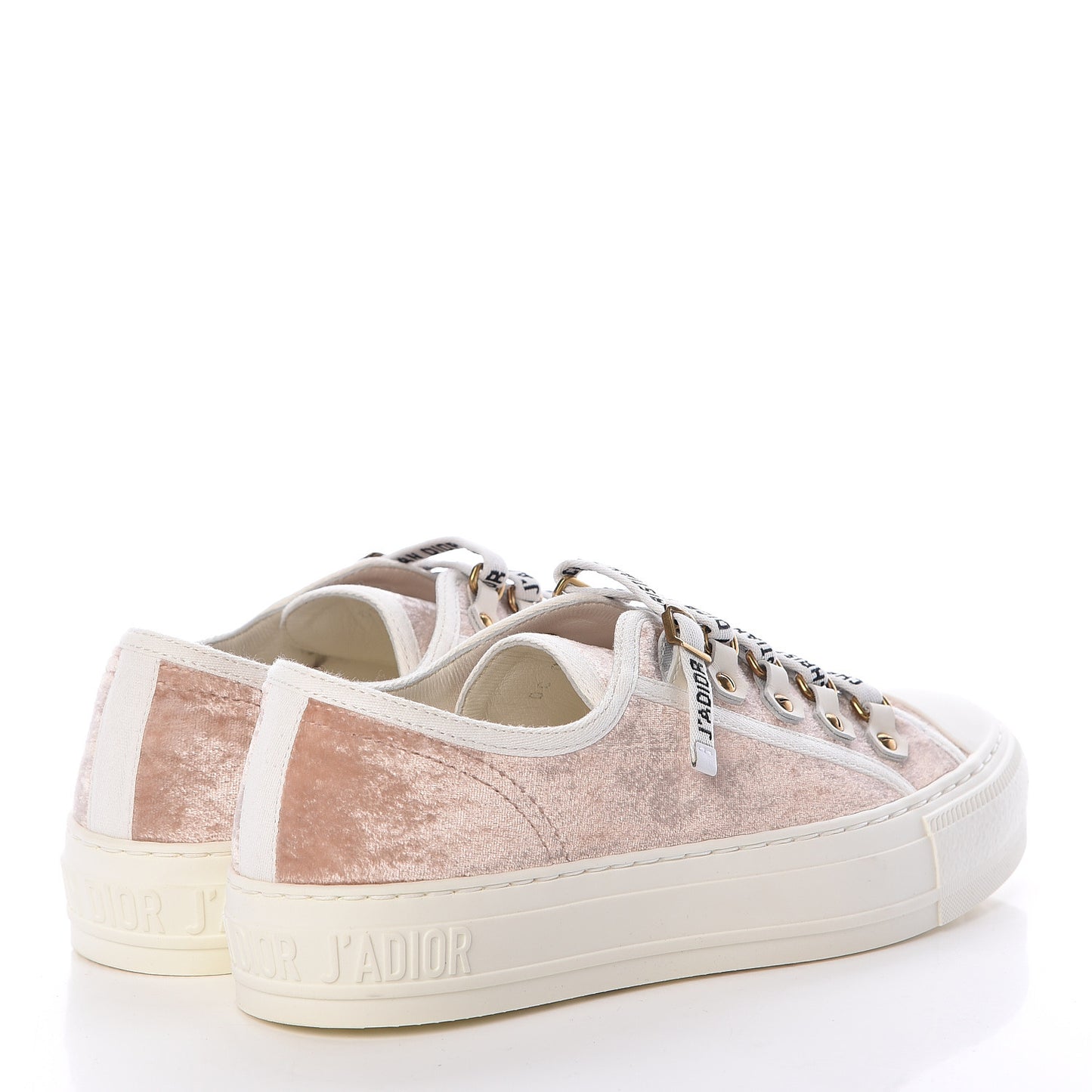 Velvet Walk'N'Dior Low Top Sneakers 35.5 Nude