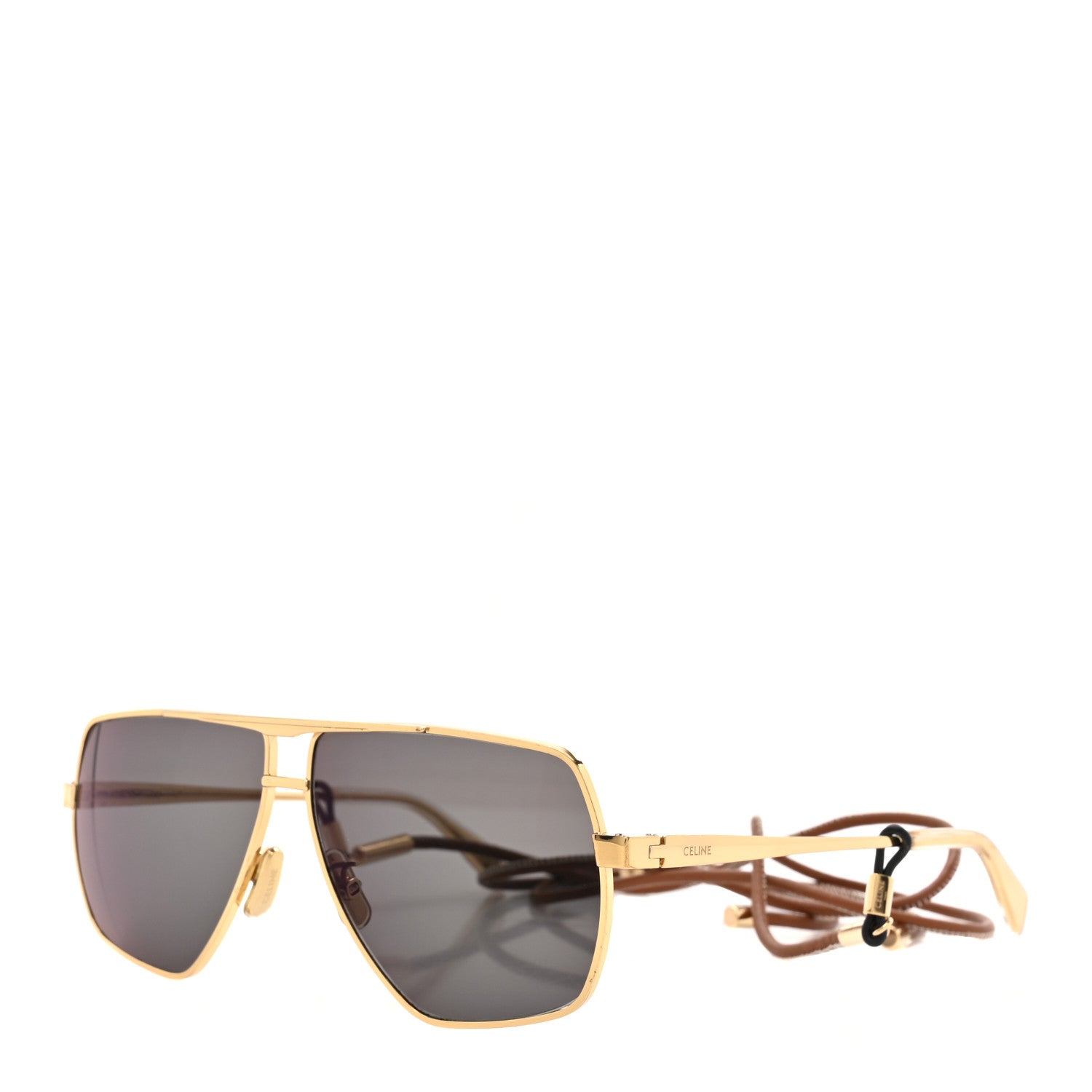 Celine Oversized Aviator Sunglasses CL40246U-Y Gold 1 of 8