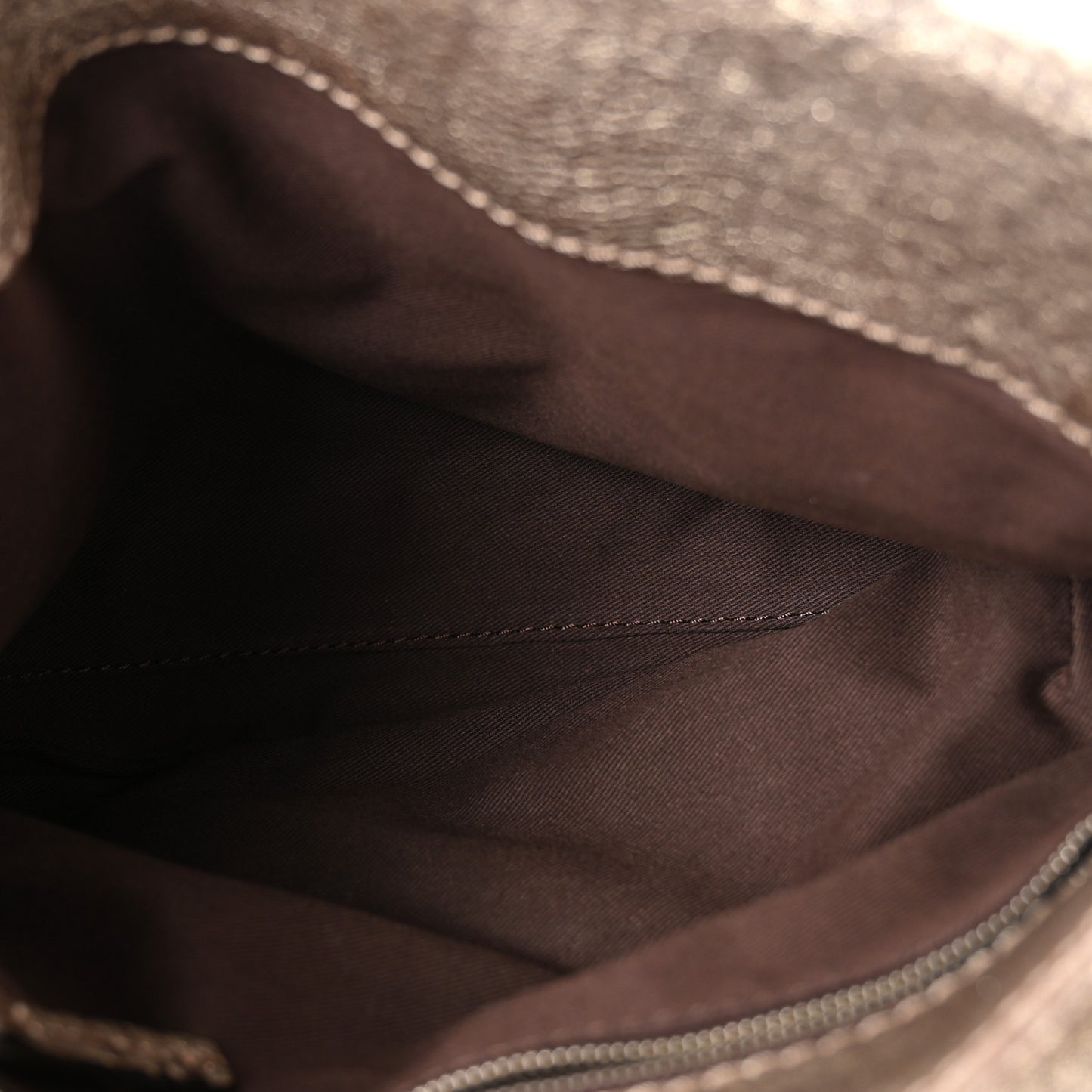 Metallic Pebbled Lambskin Paddington Satchel Grey