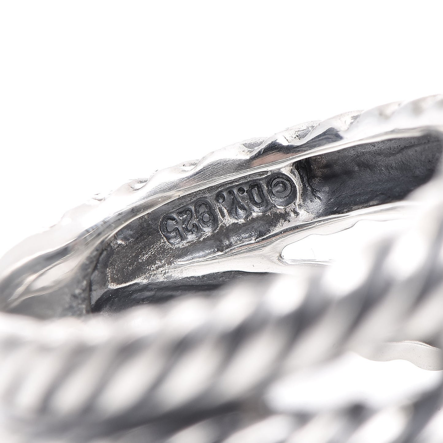 Sterling Silver Diamond Hematite 11mm Albion Ring 50 5.5