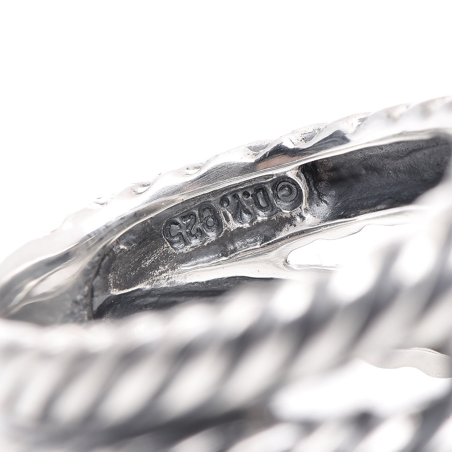 David Yurman Sterling Silver Diamond Hematite 11mm Albion Ring 50 5.5 5 of 6