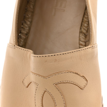 Chanel Lambskin CC Espadrilles 38 Beige Black 9 of 9