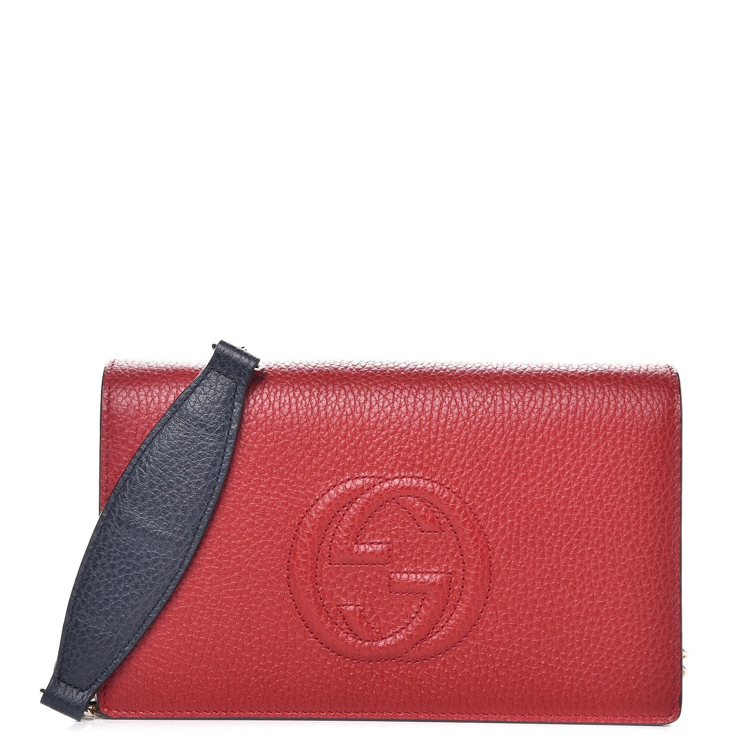Gucci Dollar Calfskin Soho Wallet On Chain Hibiscus Red Mystic White Blue 1 of 7