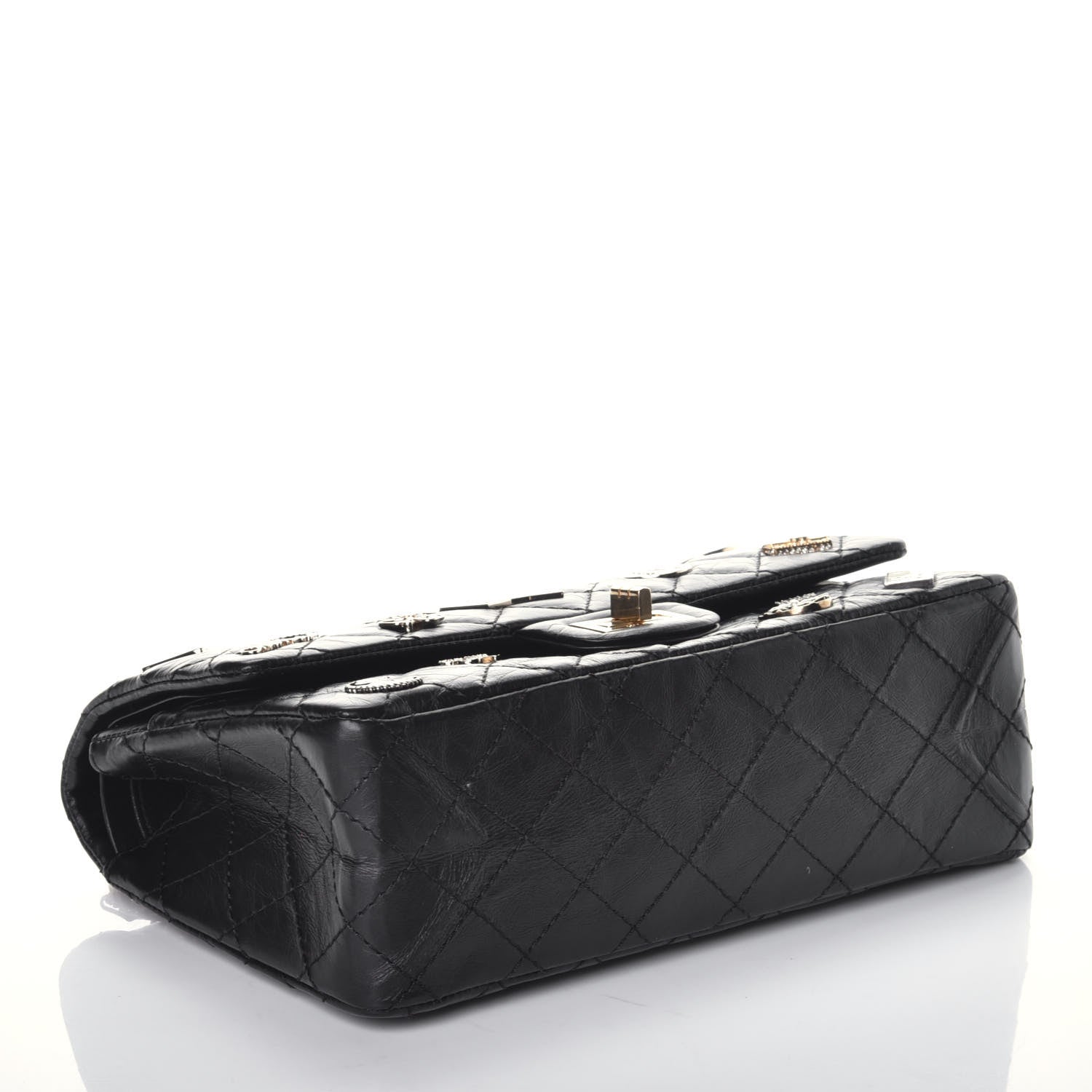 Chanel Aged Calfskin Casino 2.55 Reissue 224 Flap Black 4 of 8
