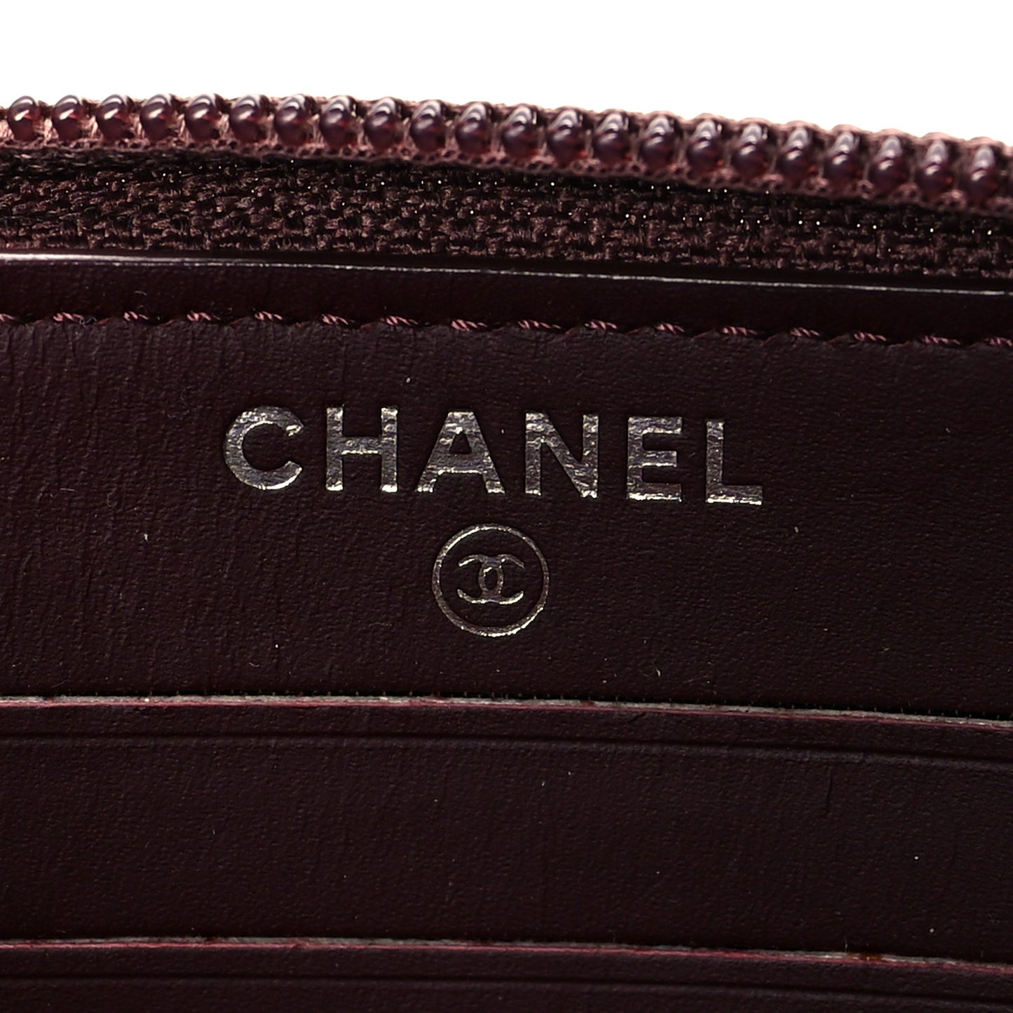 Caviar Small Timeless Zip Around Wallet Burgundy