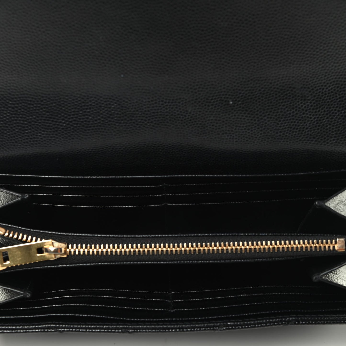 Grain De Poudre Matelasse Chevron Monogram Flap Wallet Black