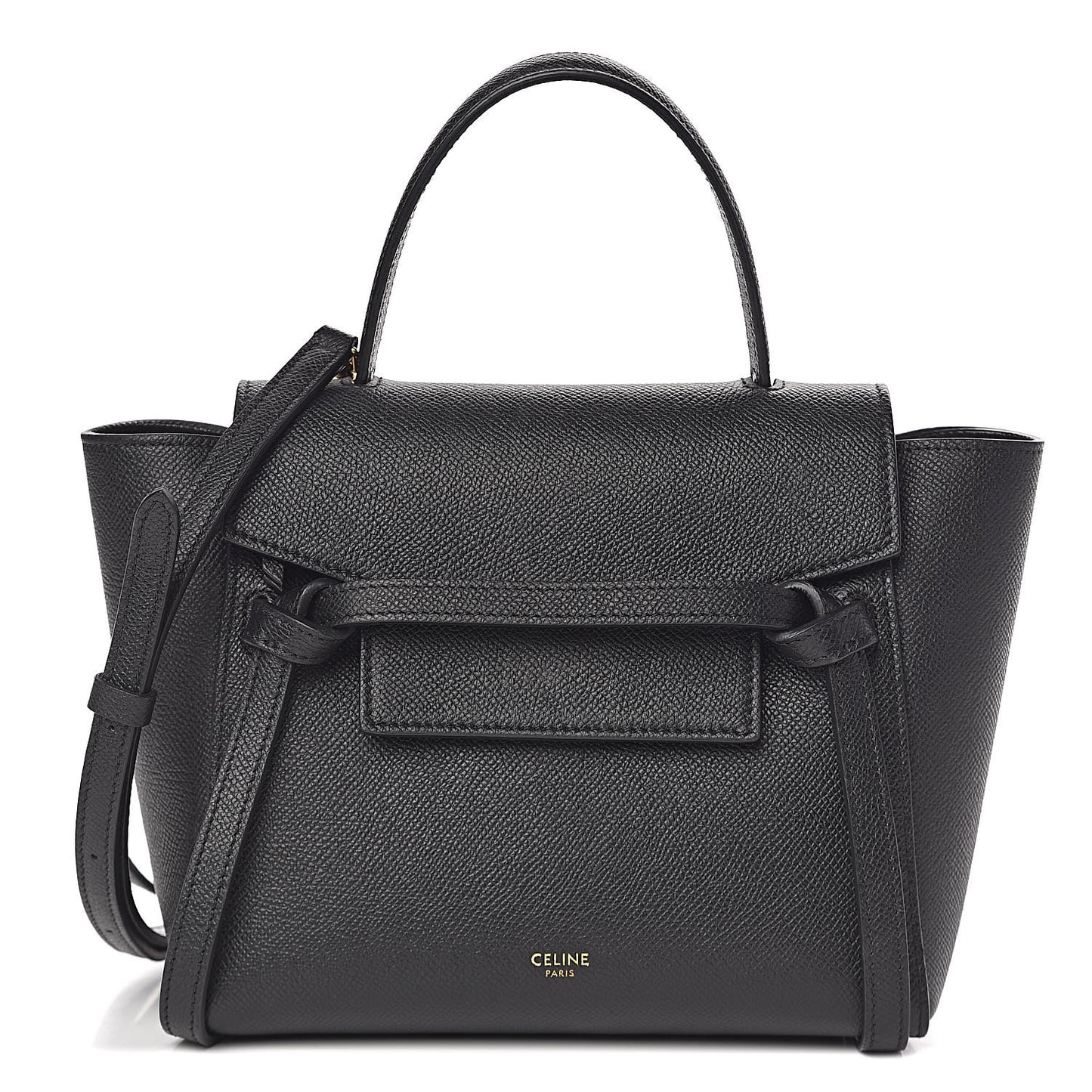 Grained Calfskin Nano Belt Bag Black
