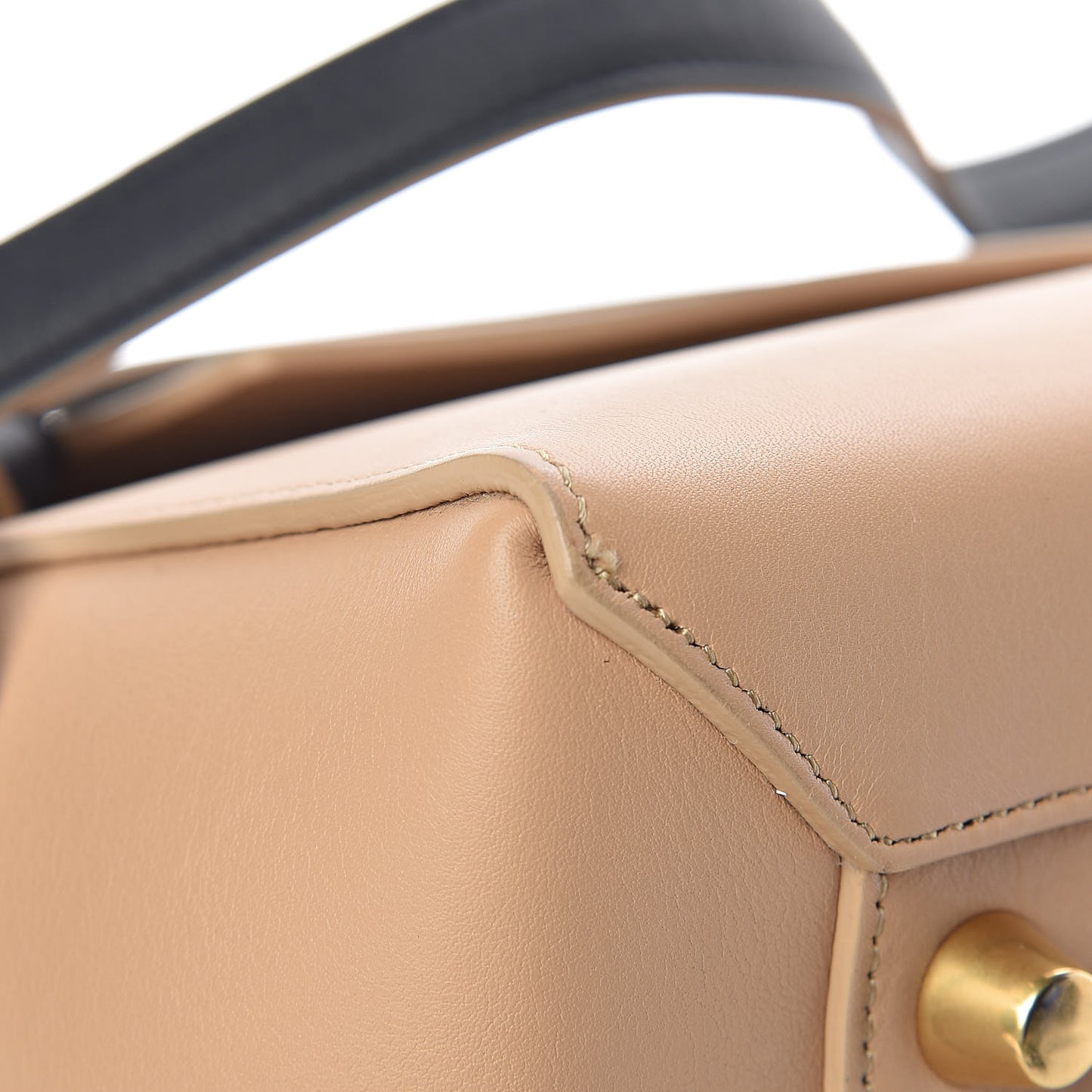 Smooth Calfskin Mini Bi-Color Belt Bag Beige