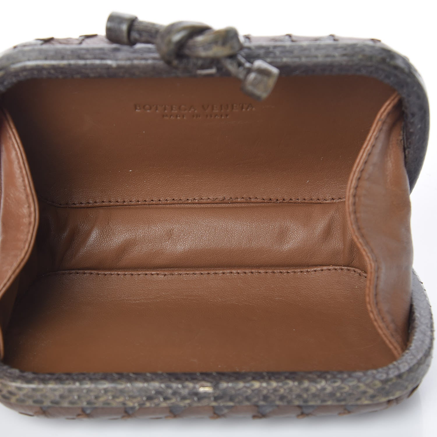 Bottega Veneta Ayers Grained Calfskin Intrecciato Knot Studded Clutch 5 of 14