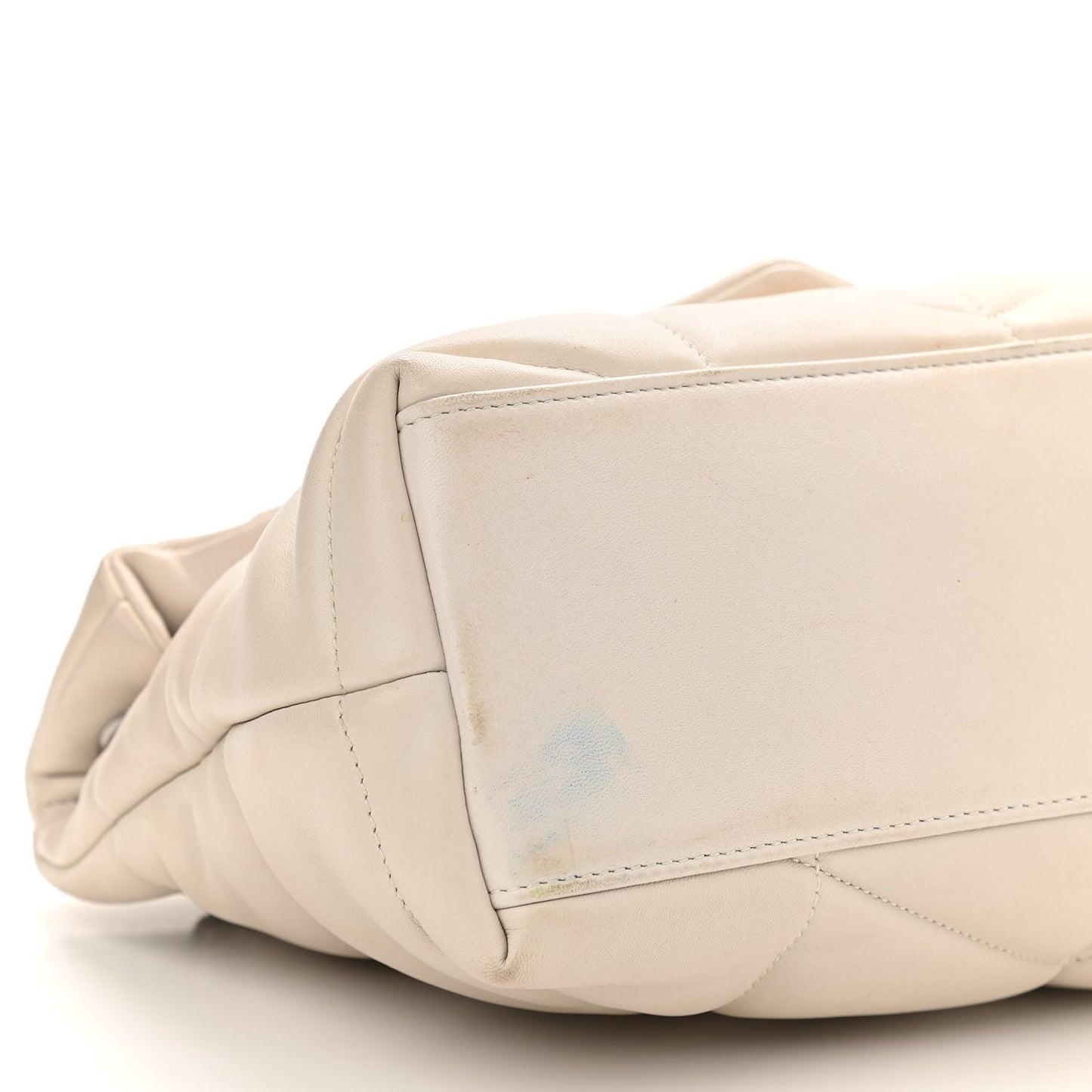 Lambskin Quilted Small Loulou Puffer Monogram Chain Satchel Blanc Vintage