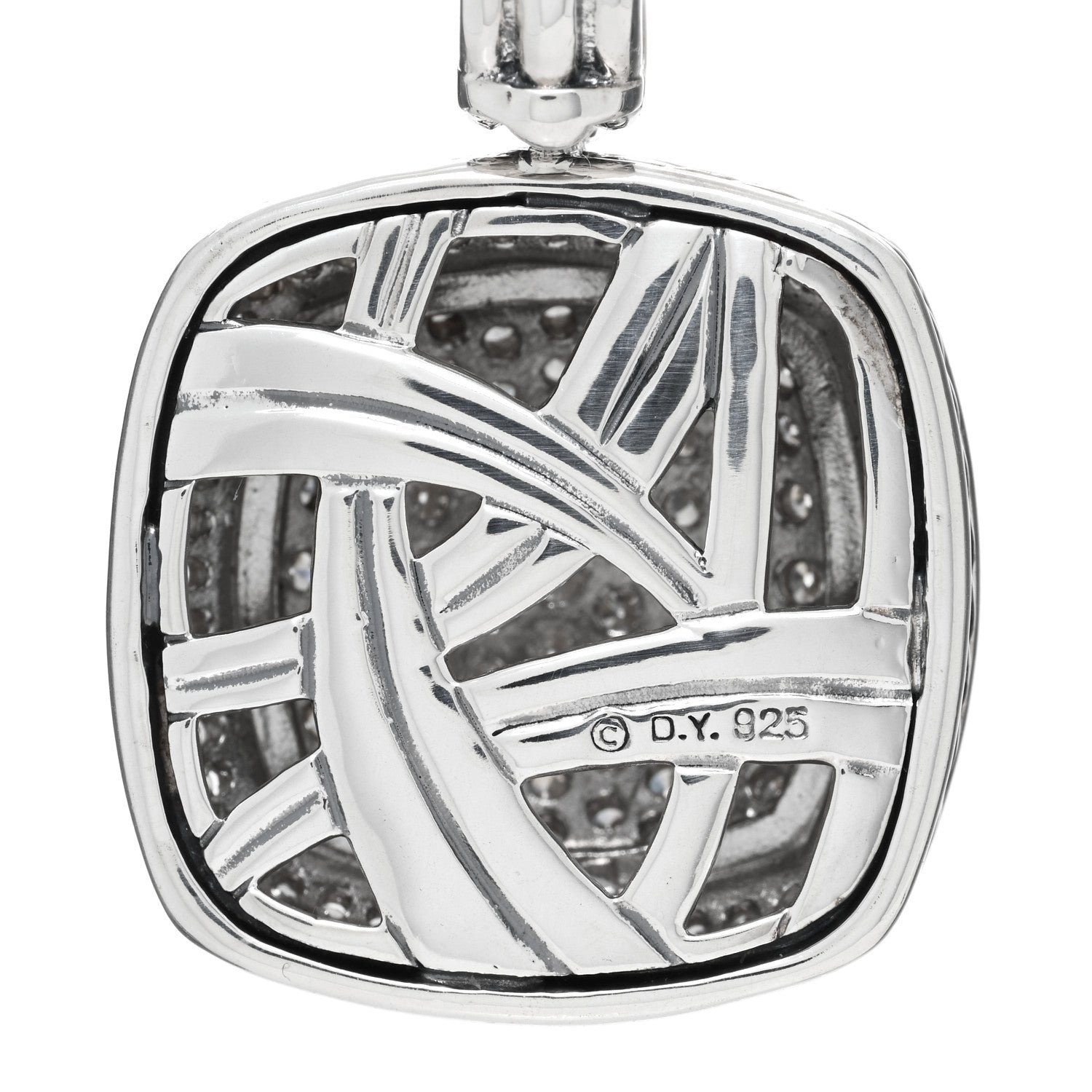 David Yurman Sterling Silver Diamond 17mm Albion Enhancer Pendant 3 of 3