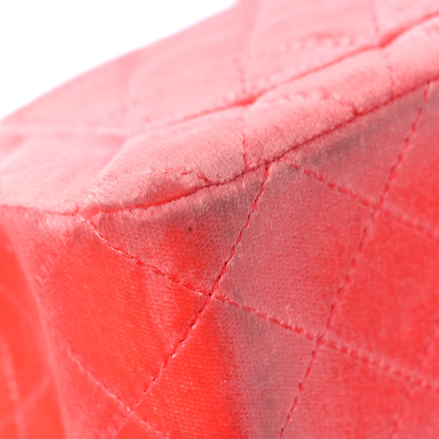 Velvet Quilted Mini Rectangular Flap Coral