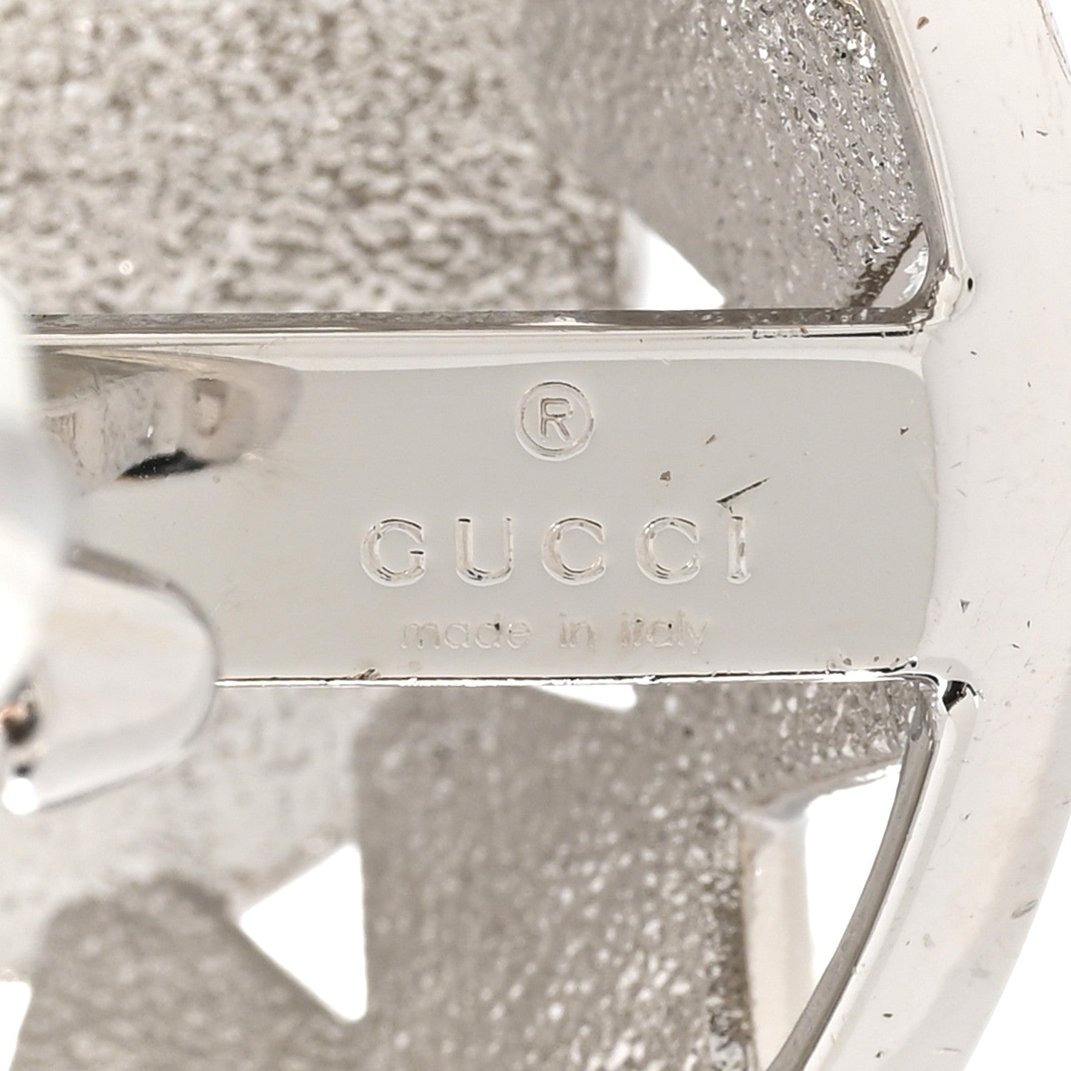 Gucci Pearl Crystal Interlocking G Clip On Earrings Silver 4 of 5