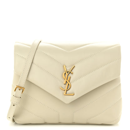 Saint Laurent Calfskin Y Quilted Monogram Toy Loulou Crossbody Bag Crema Soft 1 of 10