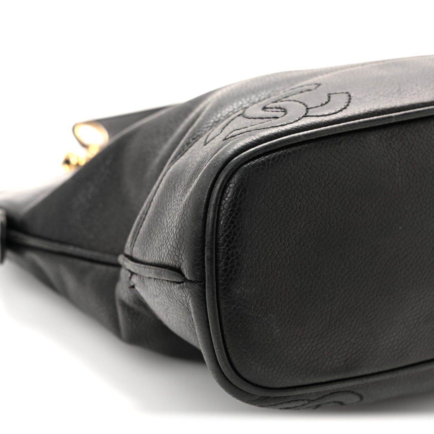 Caviar Triple CC Shoulder Bag Black