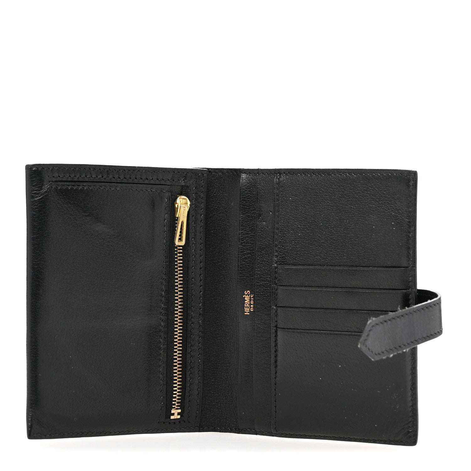Hermes Evergrain Bearn Compact Wallet Black 5 of 12